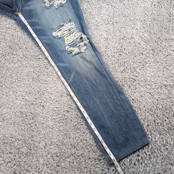 Levis 541 Jeans Mens 32X32 Blue Medium Wash Thrashed Casual Straight Stretch - Picture 8 of 10